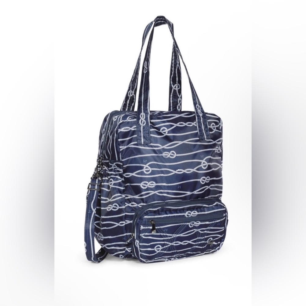 NWT Lug Crescendo Convertible Shopper Crossbody Bag Brand Nautical Navy Blue